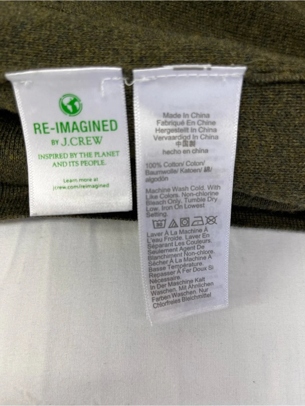 J. Crew Olive Open-Front Chelsea Cardigan
